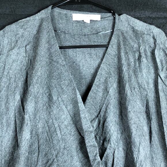 Ann Taylor LOFT Womens Sweater Gray Cardigan Wool Blend Waterfall Open Front XS - Picture 2 of 12